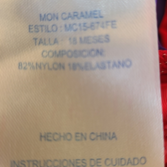 Rashguard blue & red one piece swimsuit - Picture 3 of 3